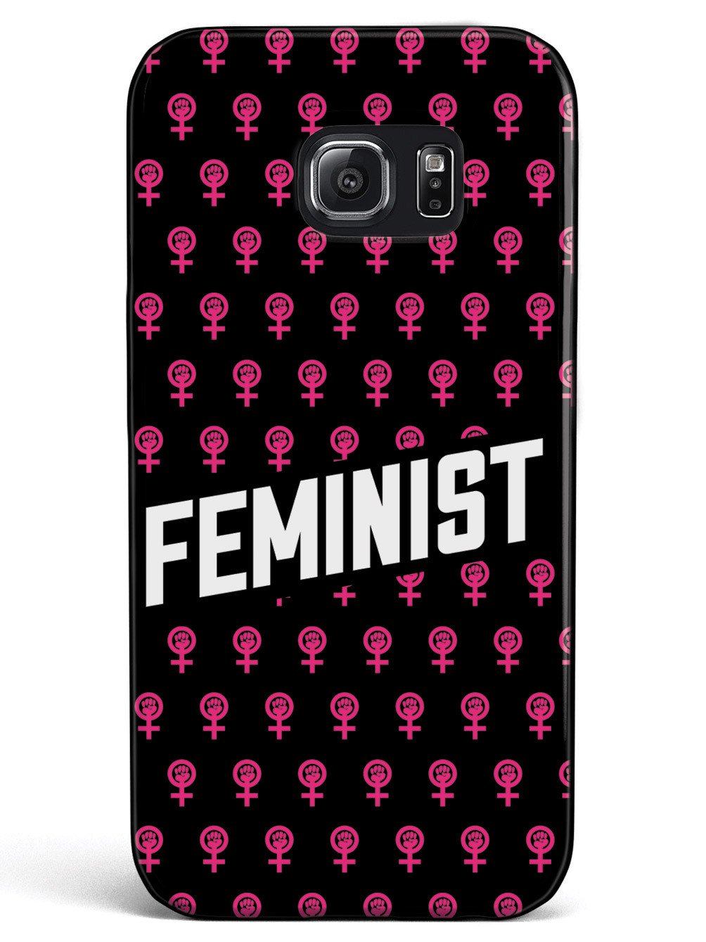 Pink Feminist Pattern - Black Case