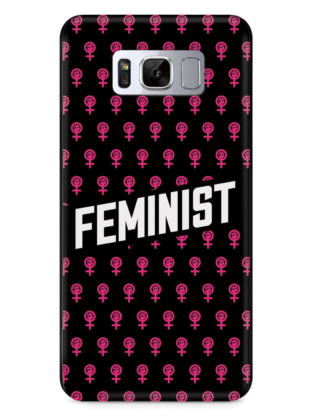 Pink Feminist Pattern - Black Case