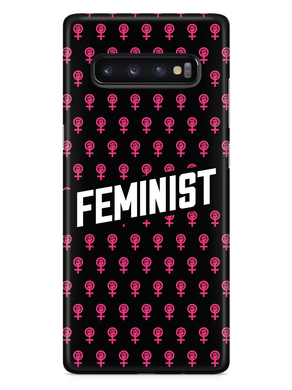Pink Feminist Pattern - Black Case