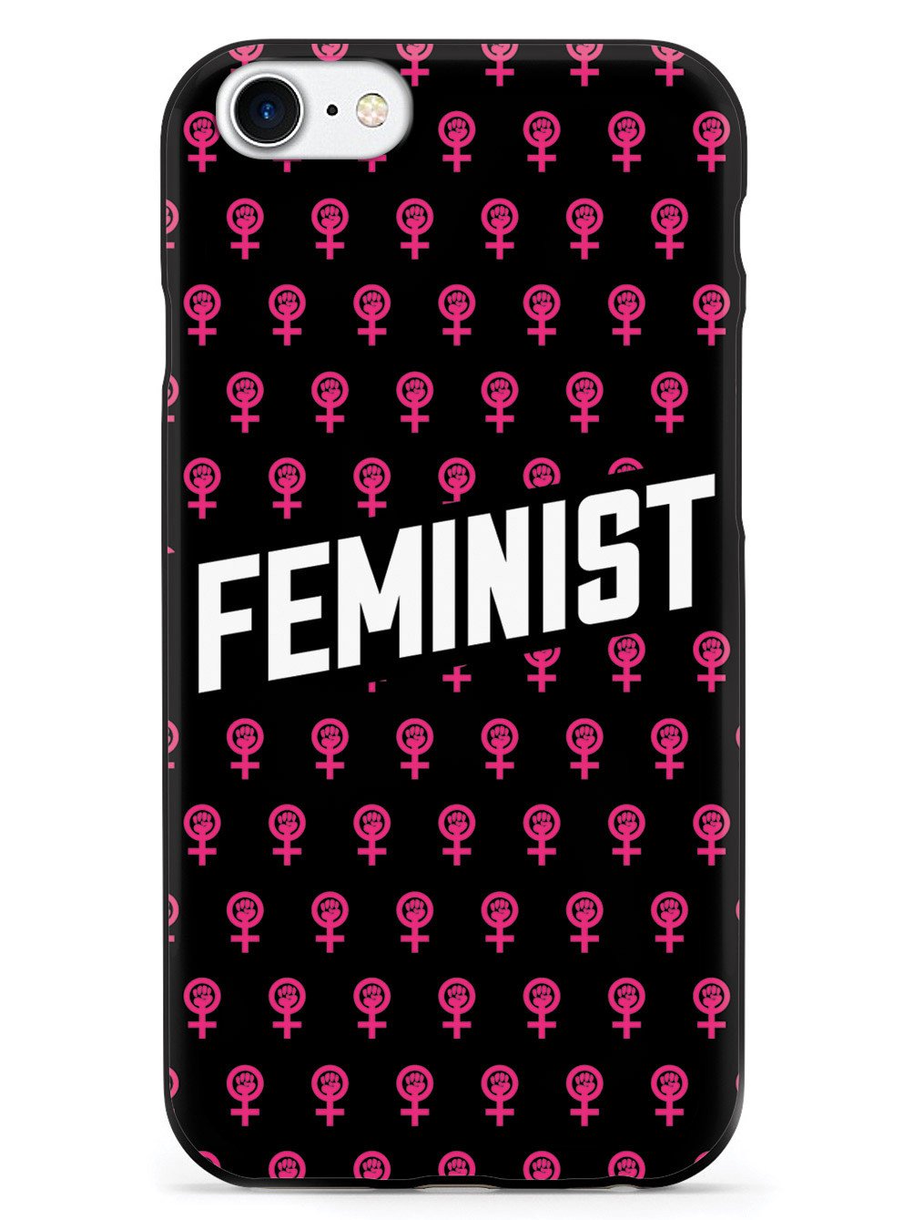 Pink Feminist Pattern - Black Case