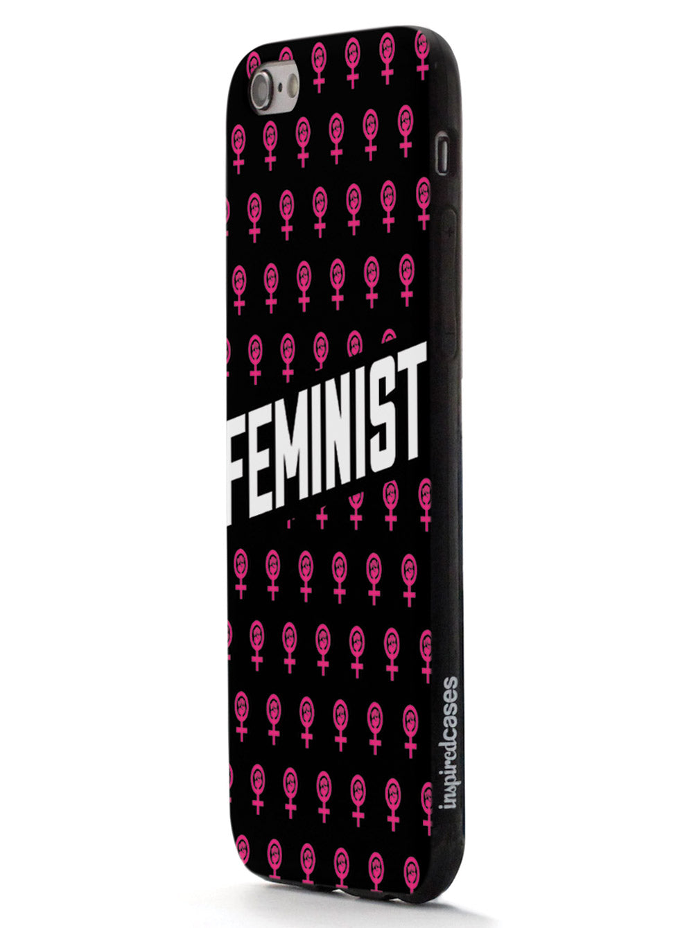 Pink Feminist Pattern - Black Case