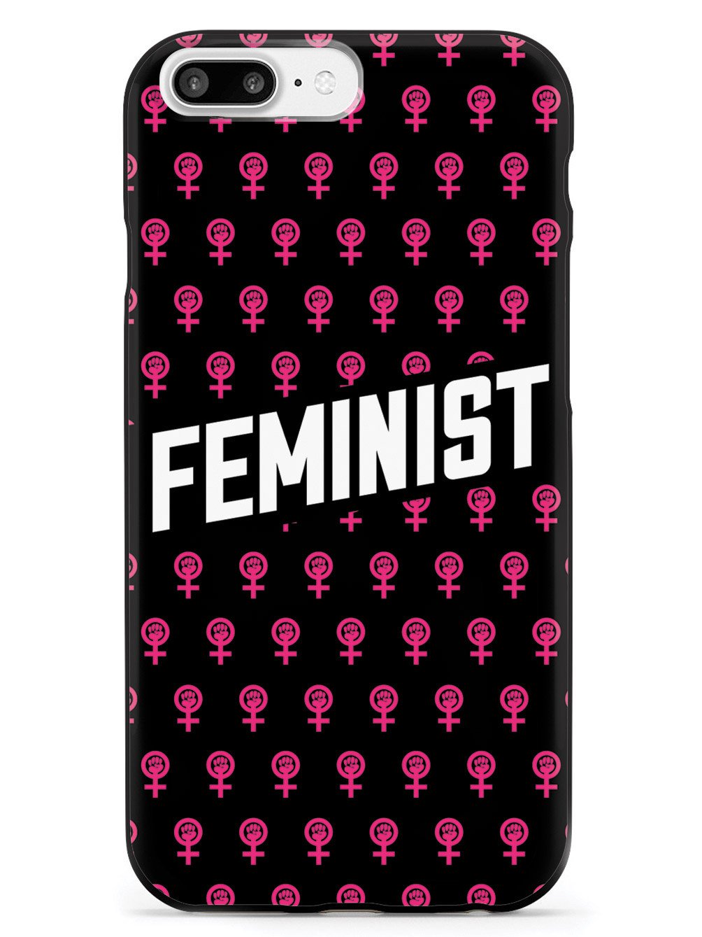 Pink Feminist Pattern - Black Case