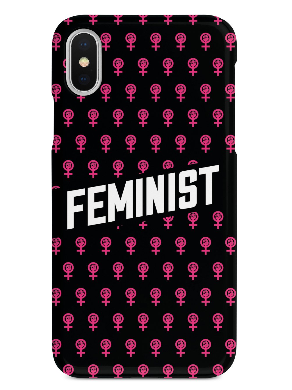 Pink Feminist Pattern - Black Case