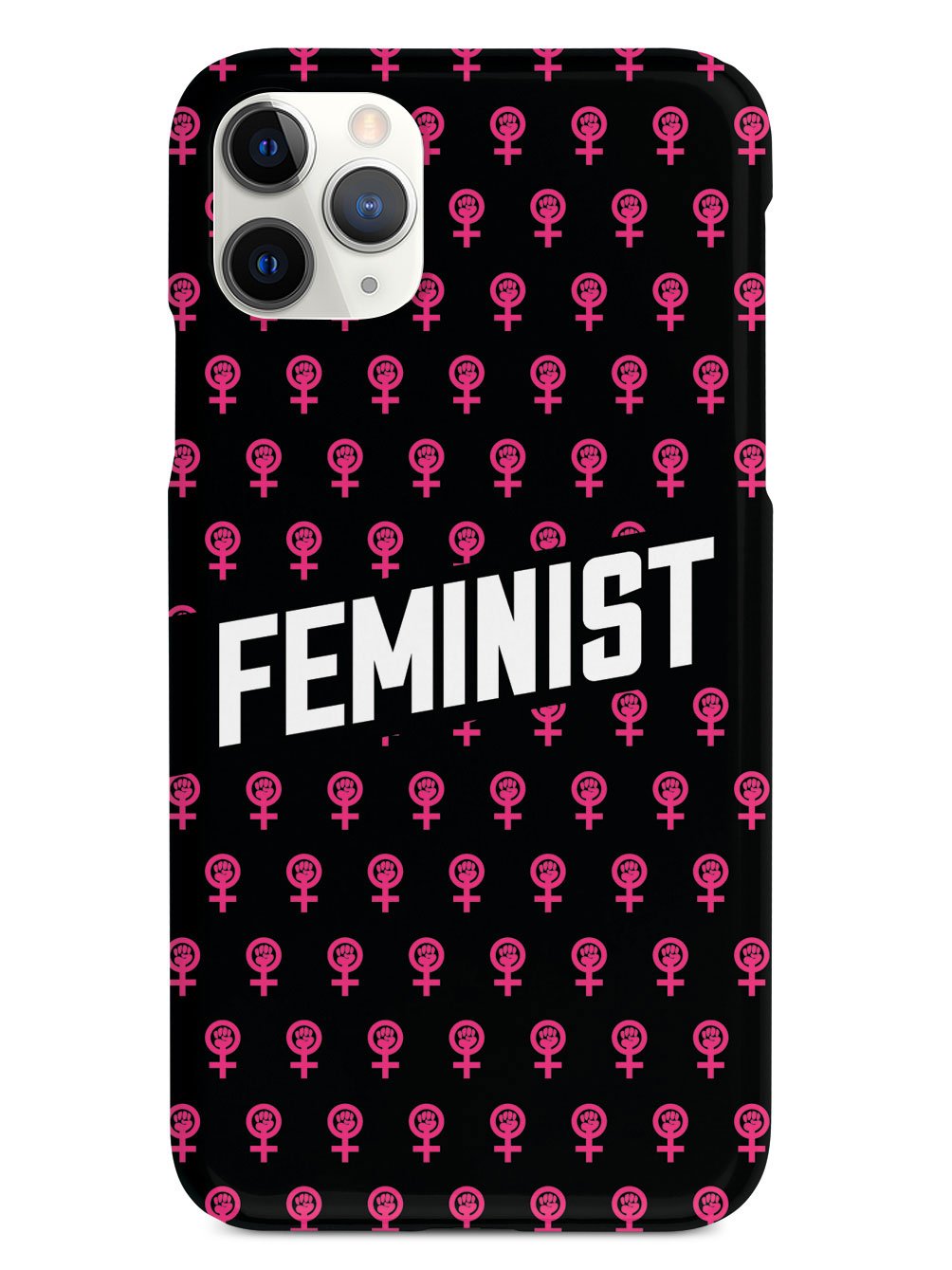 Pink Feminist Pattern - Black Case