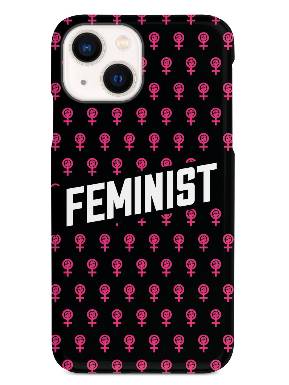 Pink Feminist Pattern - Black Case
