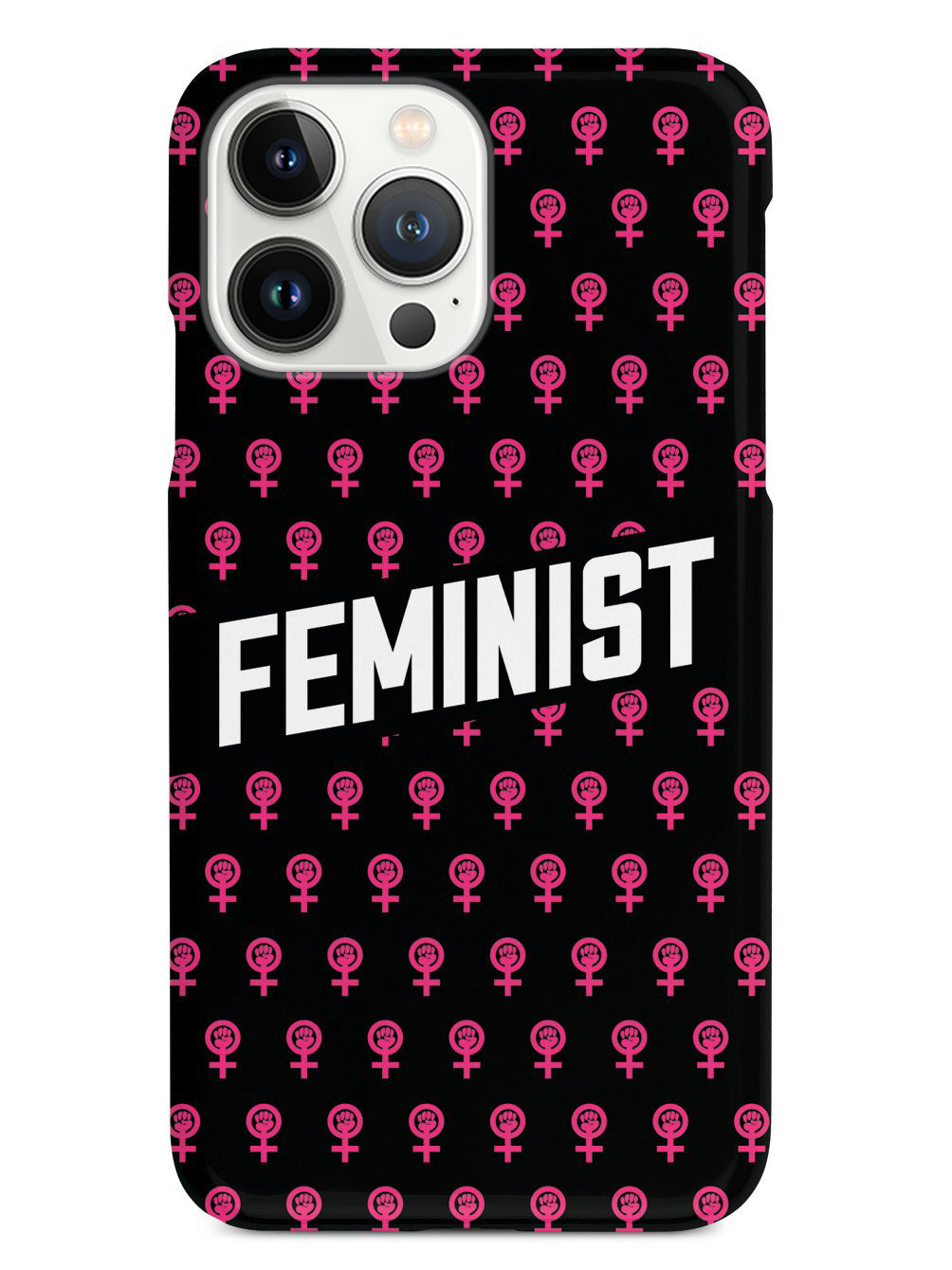Pink Feminist Pattern - Black Case