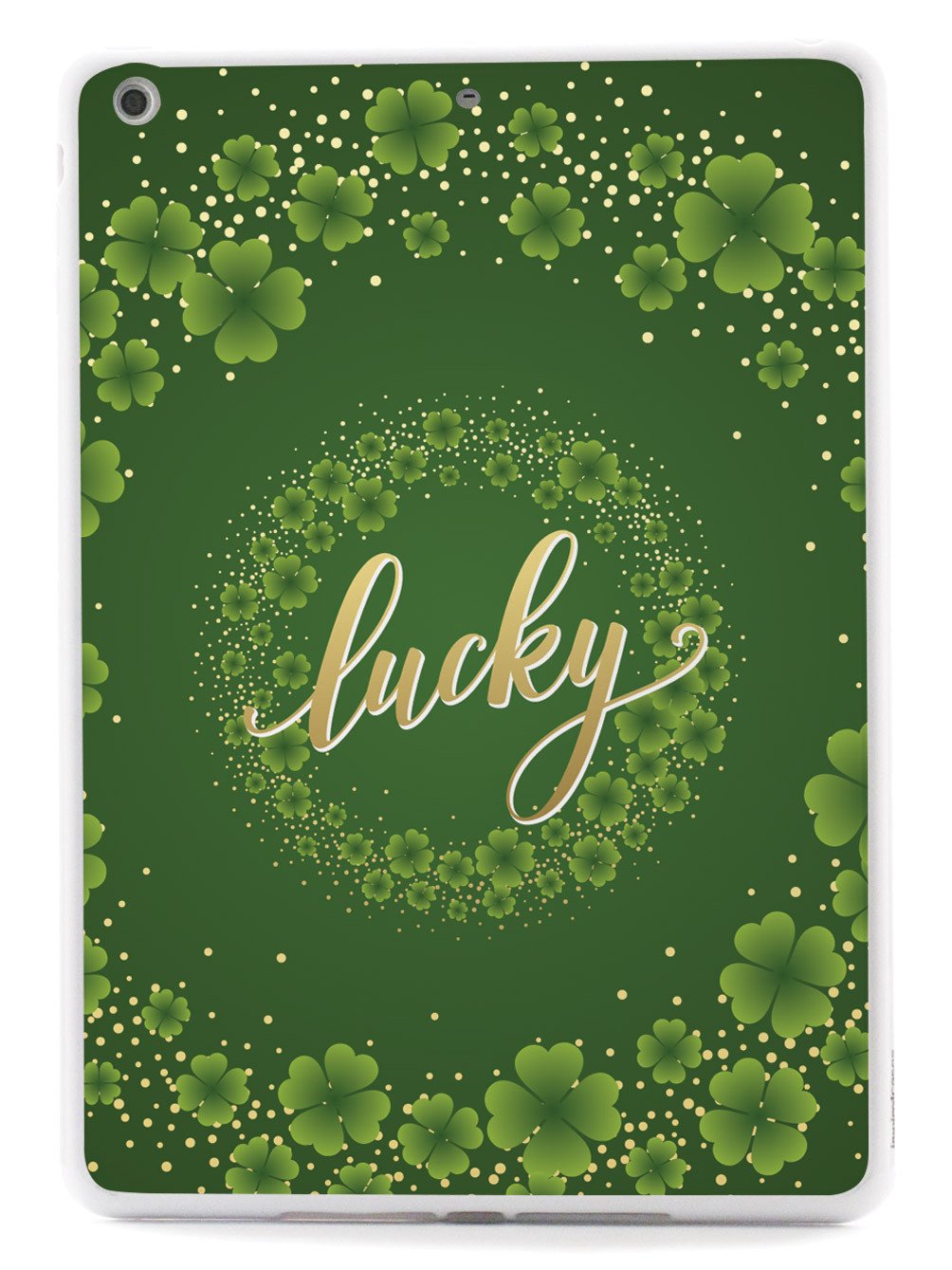 Lucky - Green and Gold Shamrocks - White Case