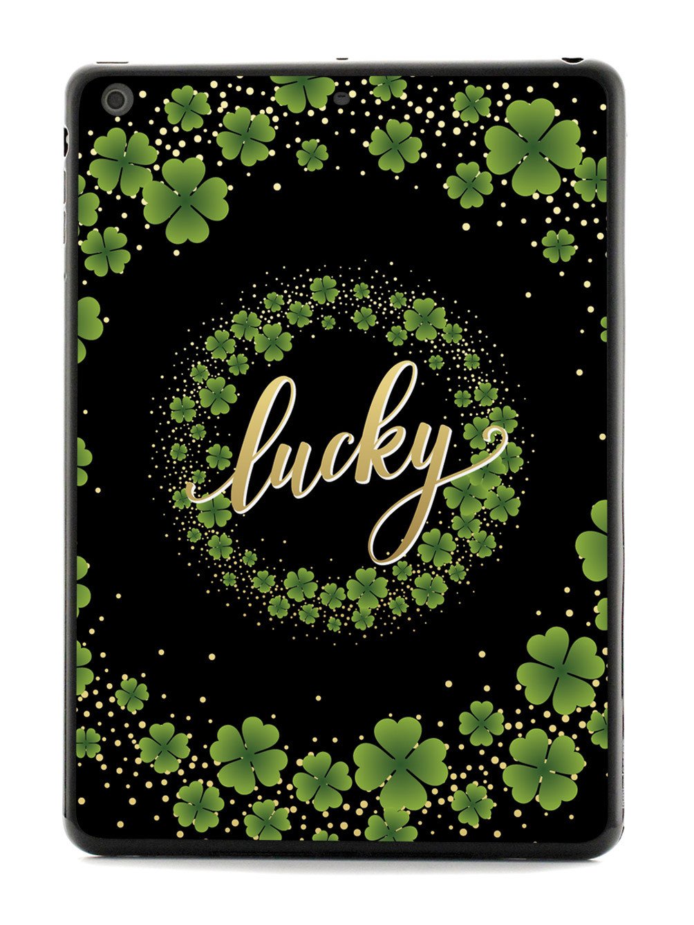 Lucky - Green and Gold Shamrocks - Black Case