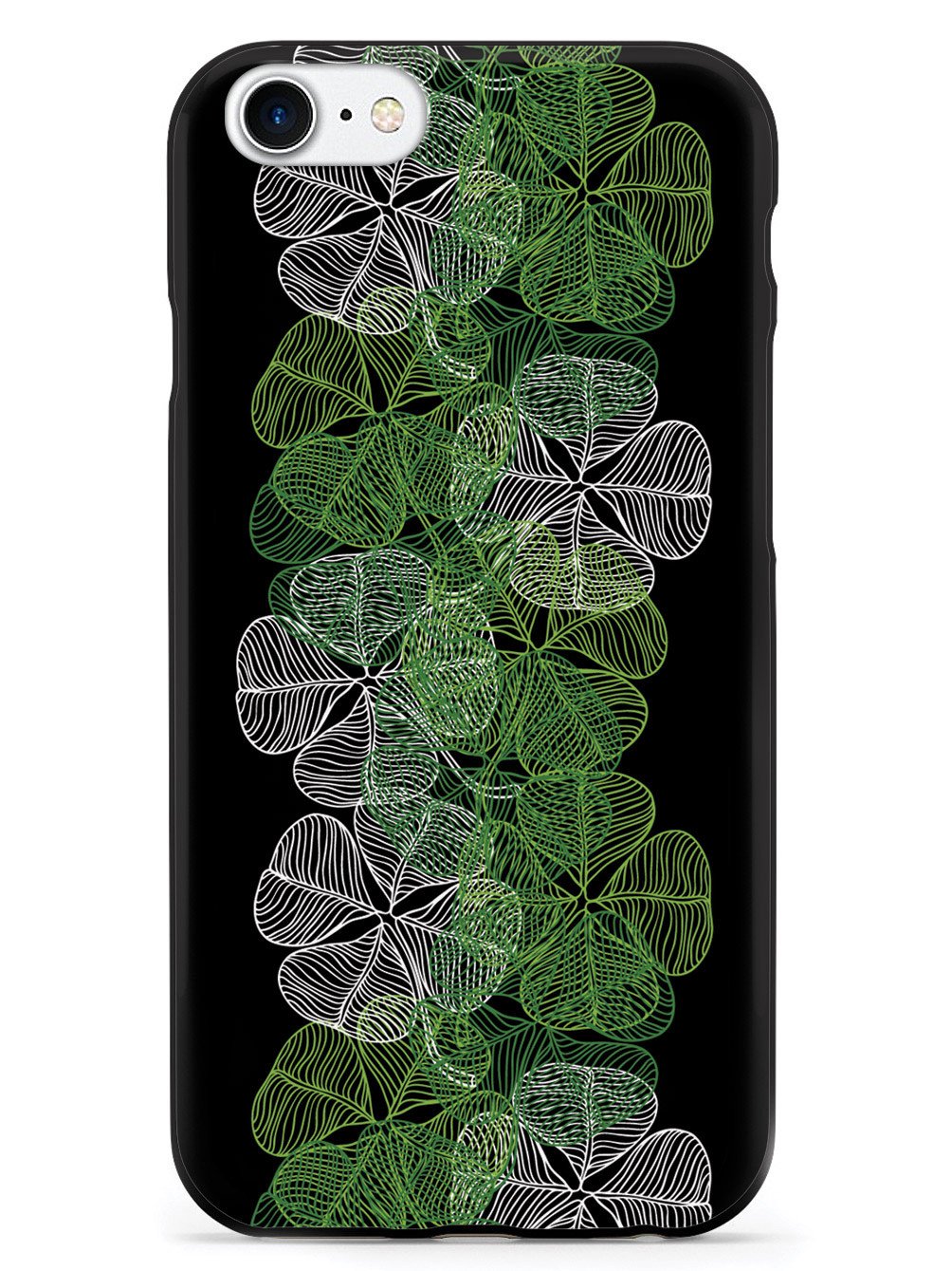 Four-Leaf Clover Lineart - Black Case