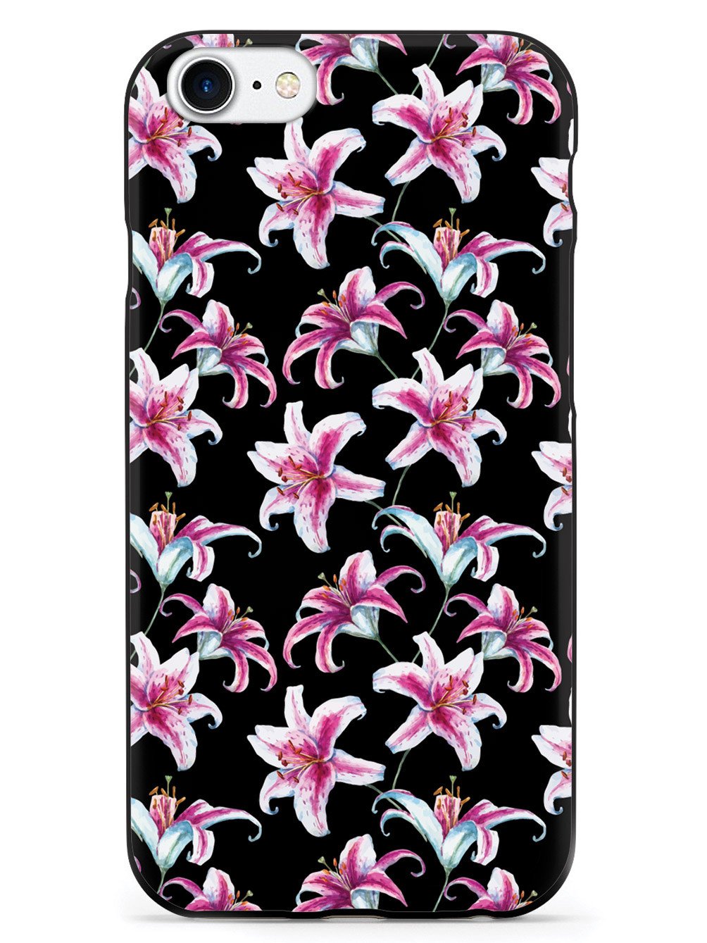 Watercolor Lilies - Black Case
