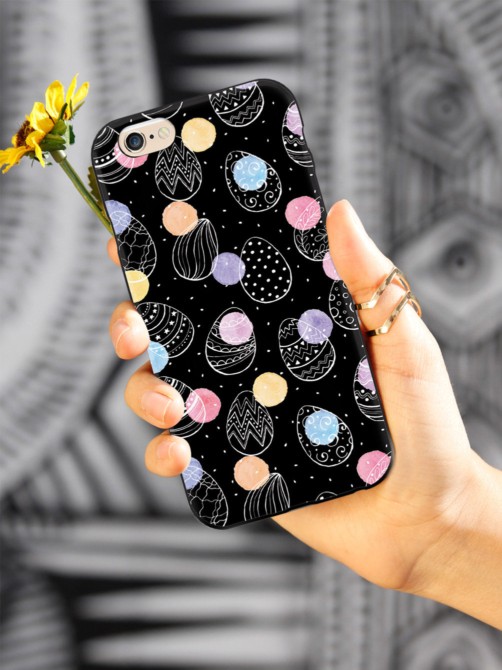Easter Egg Pattern - Black Case