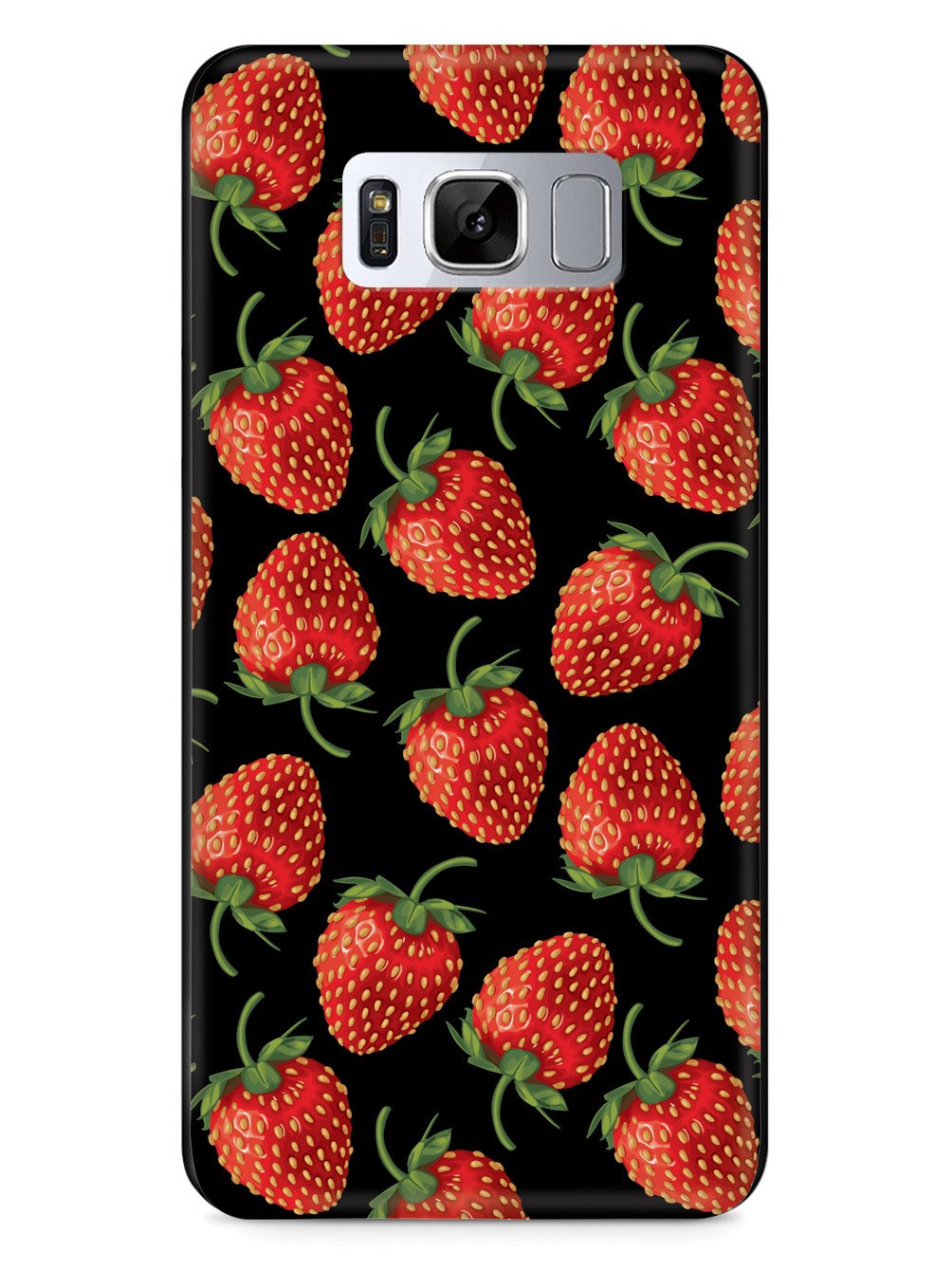 Strawberry Pattern - Black Case