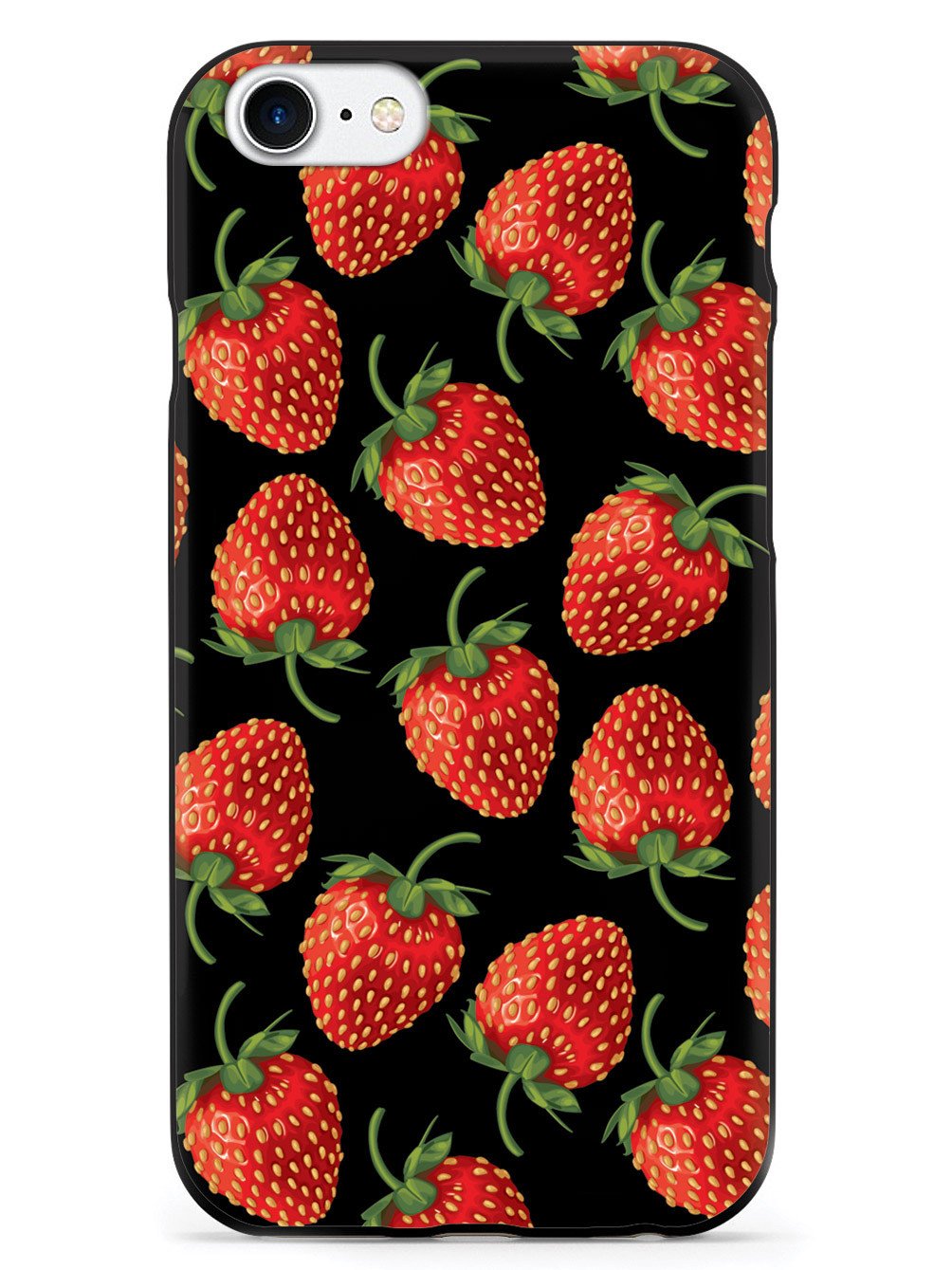 Strawberry Pattern - Black Case