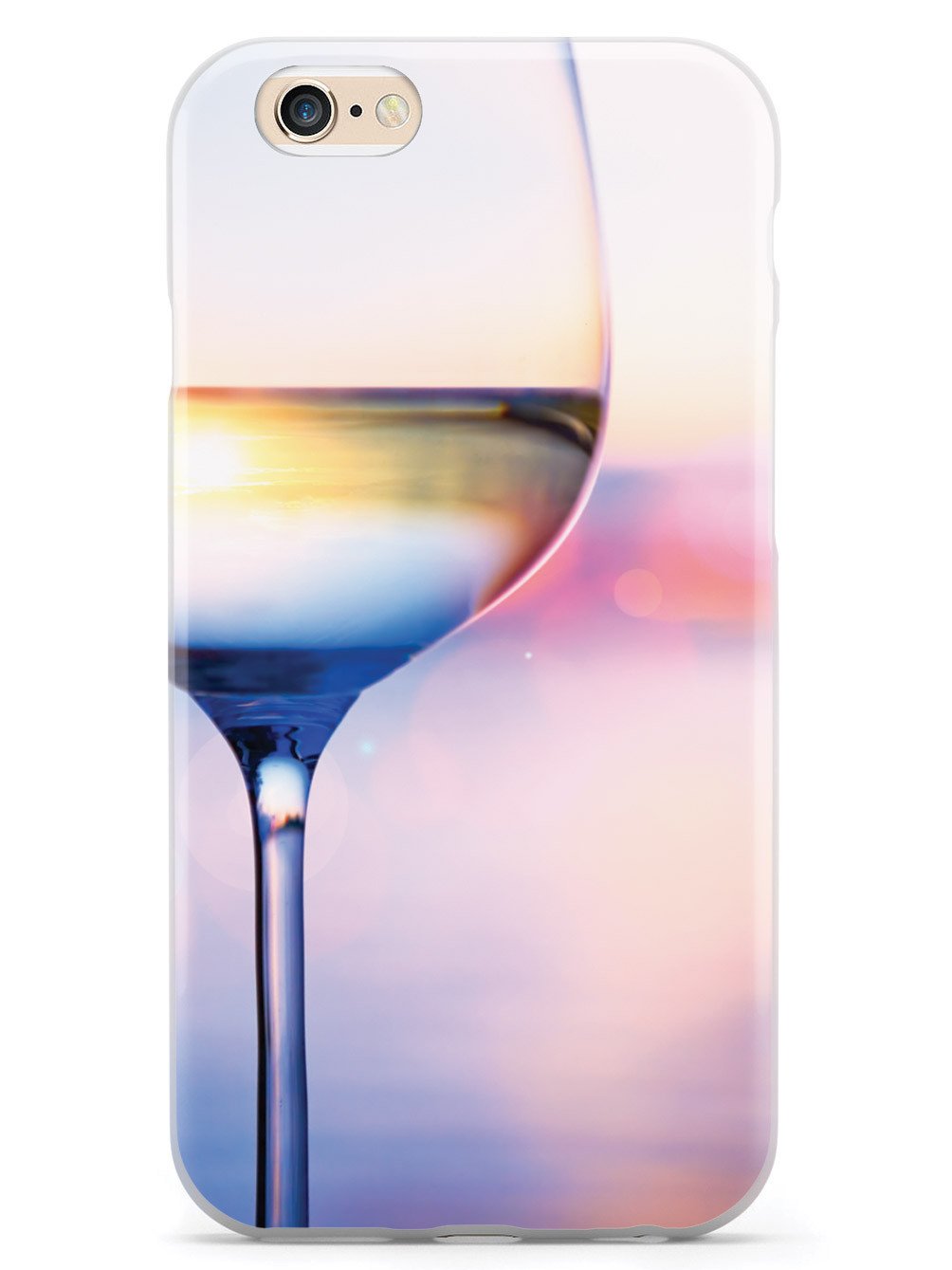 White Wine In Glass - Summer Sunset Background - White Case
