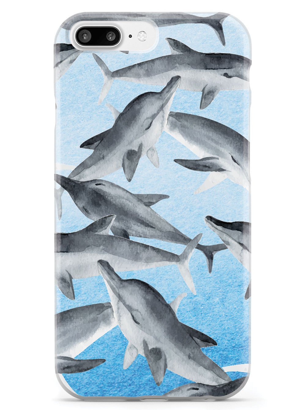 Watercolor Dolphins - White Case