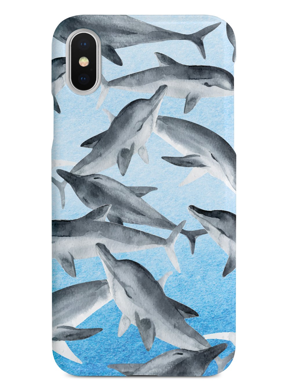 Watercolor Dolphins - White Case