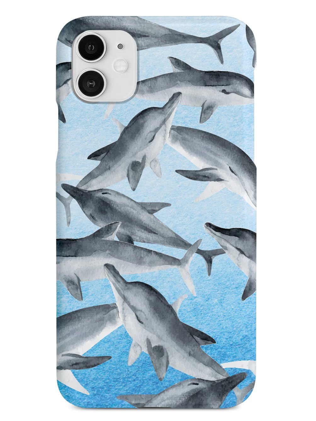 Watercolor Dolphins - White Case