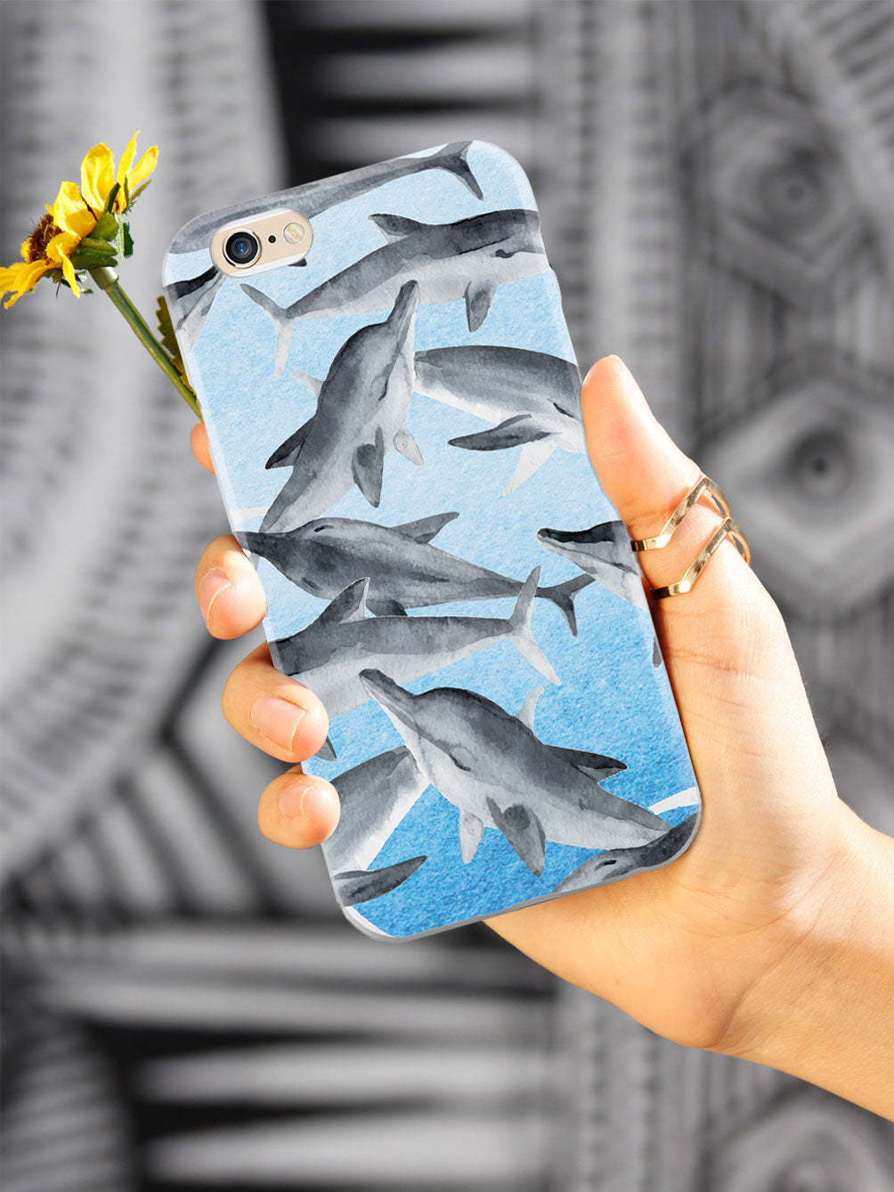 Watercolor Dolphins - White Case