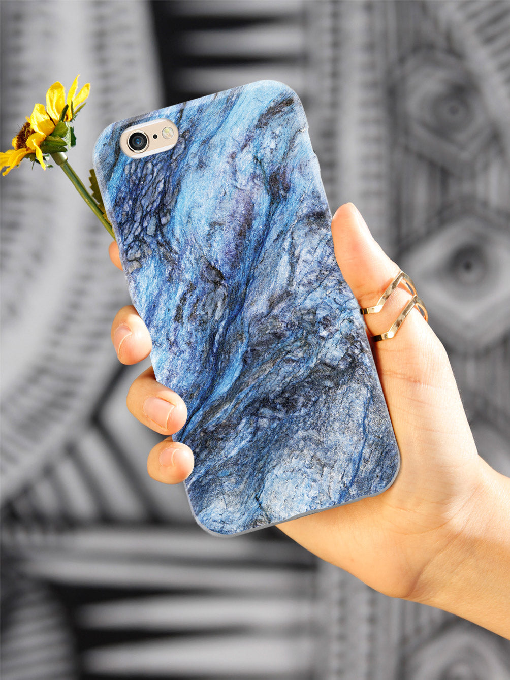 Textured Rough Blue Marble Case