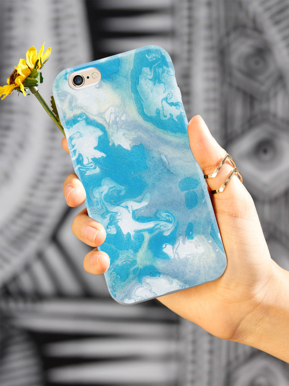 Ink Marble Elements - Blue and White Case