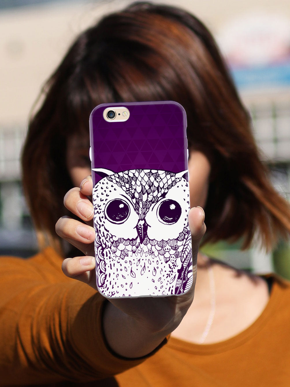 Purple Doodle Owl Case