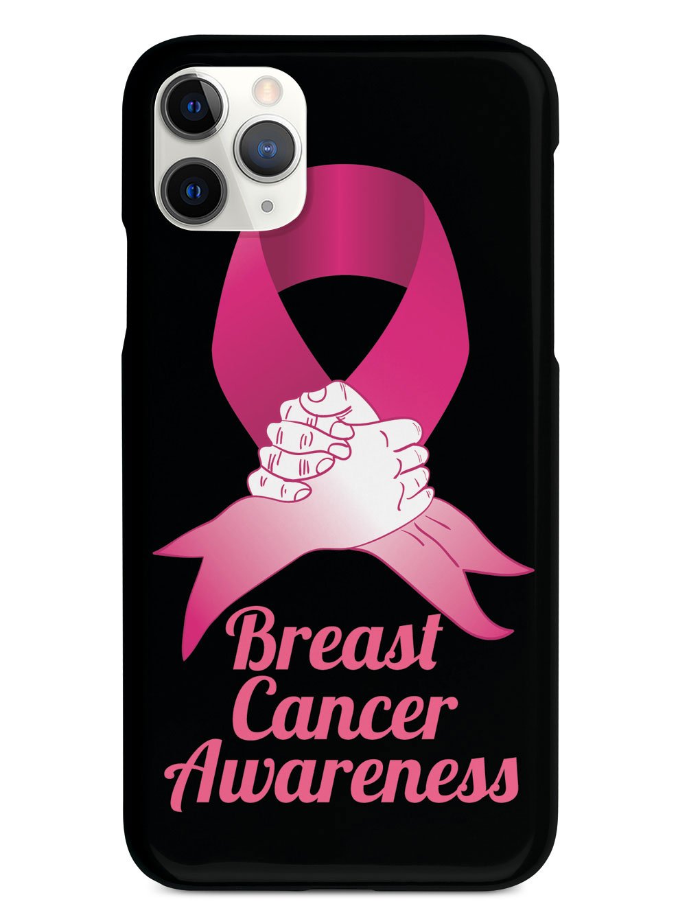 Pink Ribbon - Supporting Hand - Breast Cancer Awareness - Black Case