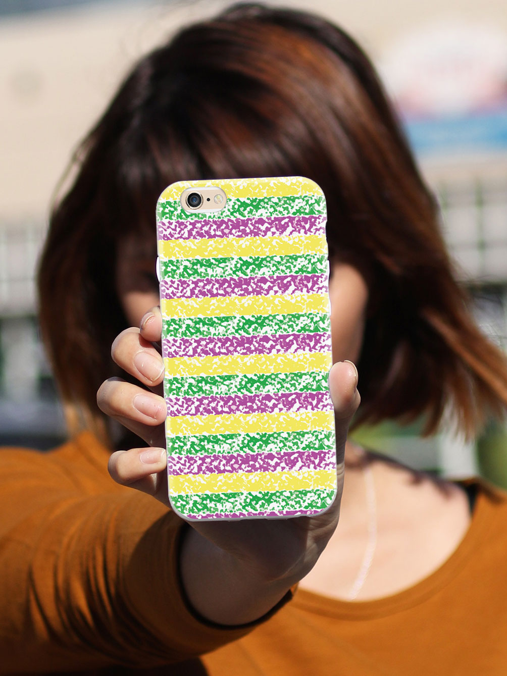 Mardi Gras Textured Pattern - White Case