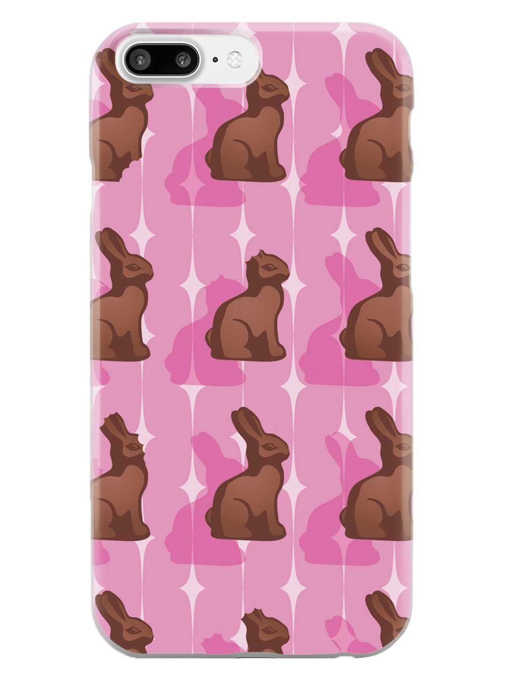 Pink Chocolate Bunny - White Case