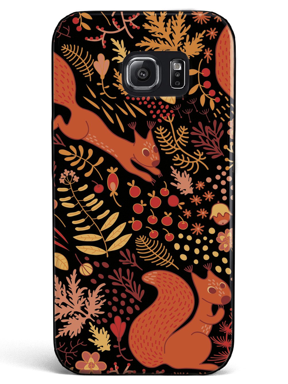 Squirrel Fall Pattern - Black Case