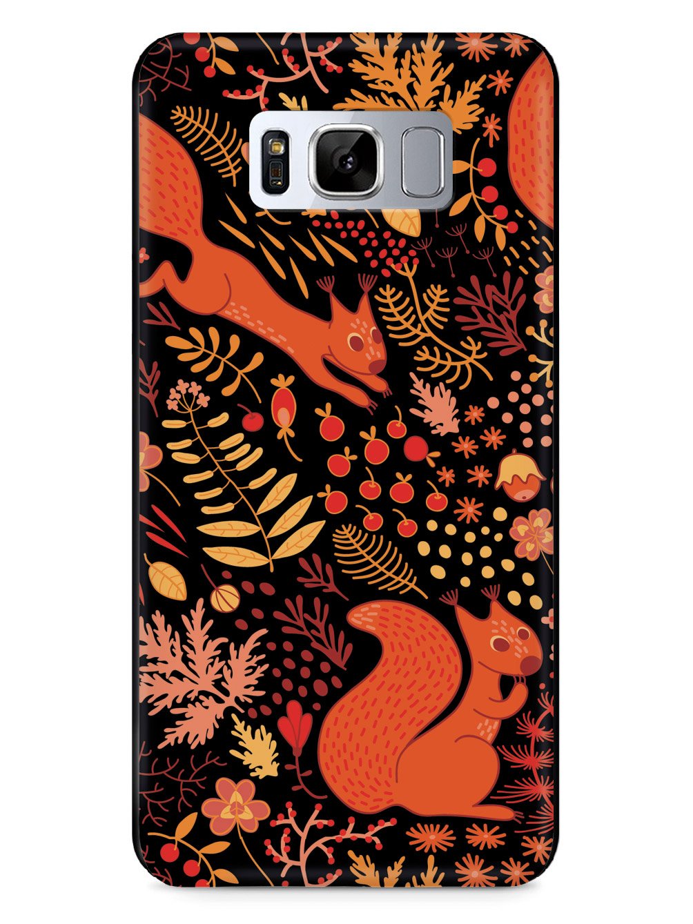 Squirrel Fall Pattern - Black Case