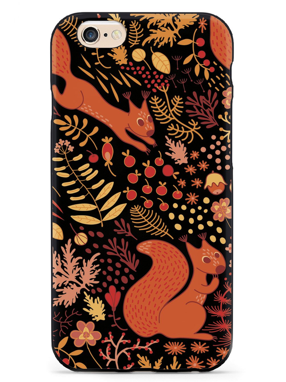 Squirrel Fall Pattern - Black Case