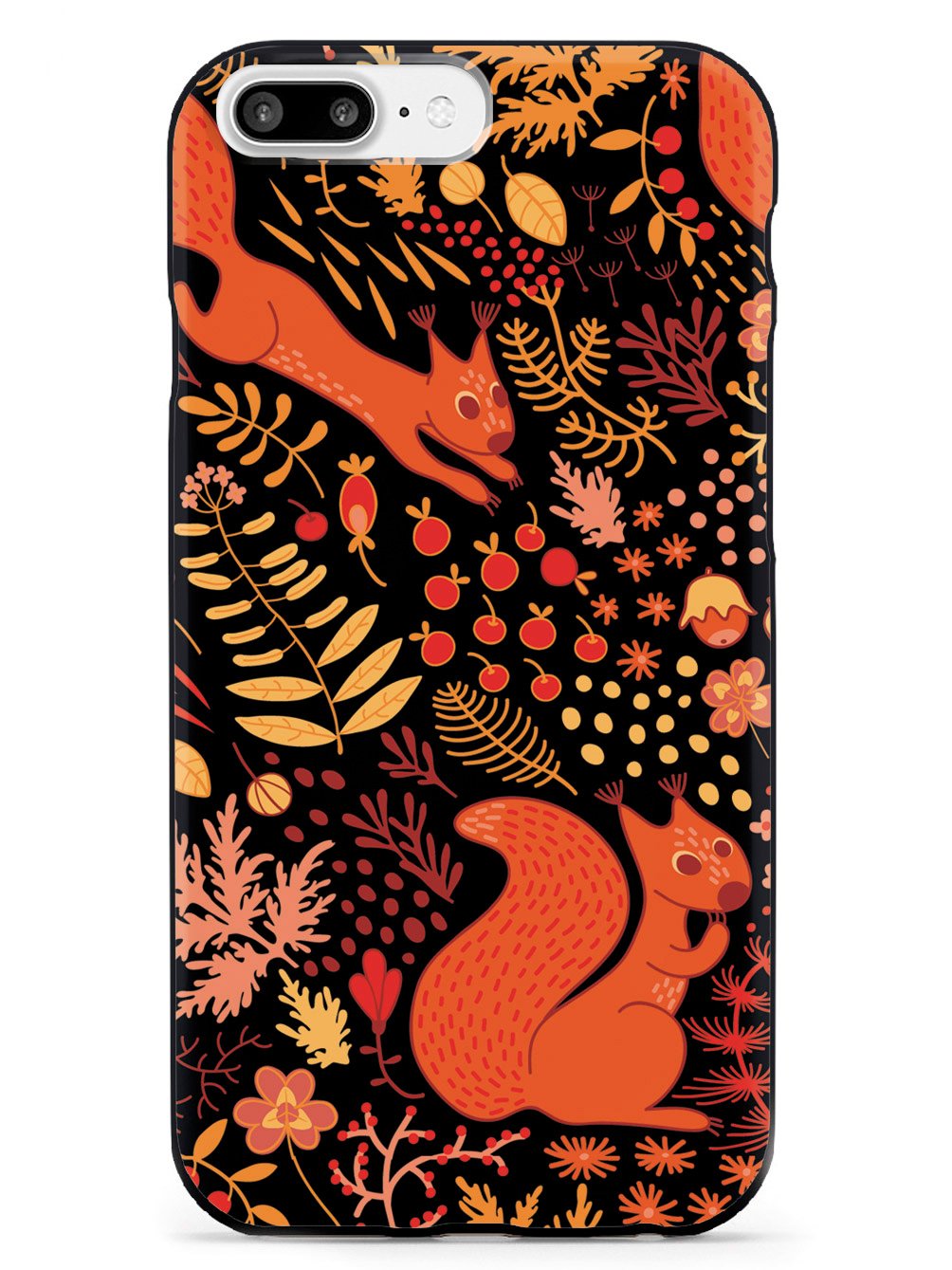 Squirrel Fall Pattern - Black Case