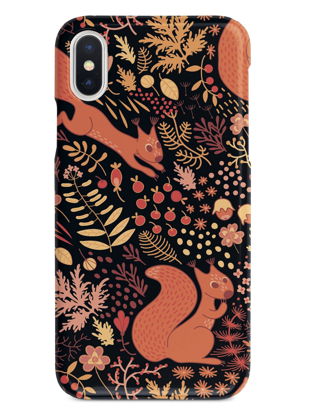 Squirrel Fall Pattern - Black Case