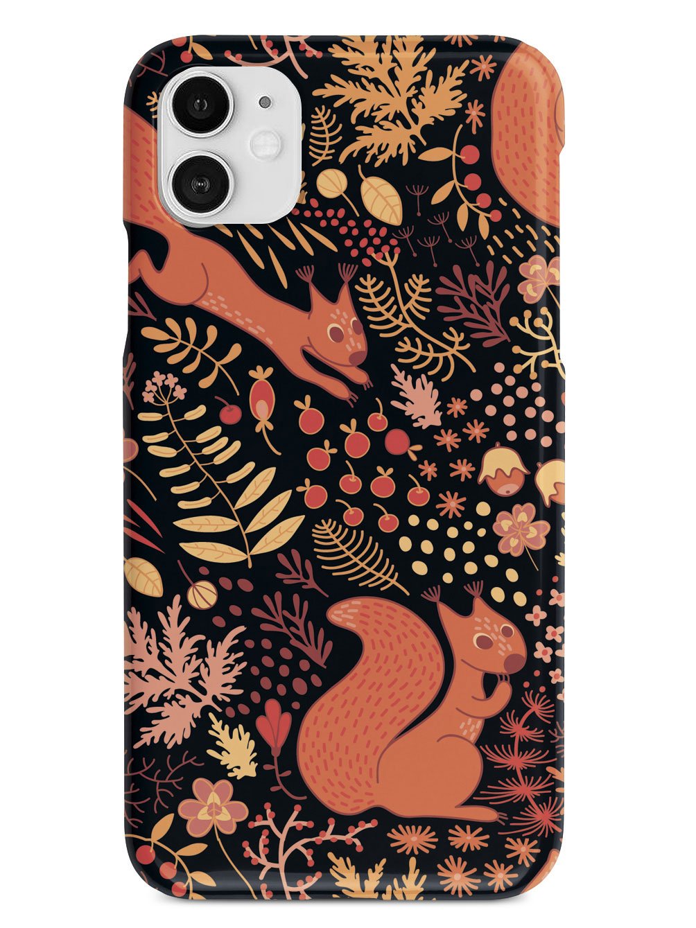 Squirrel Fall Pattern - Black Case