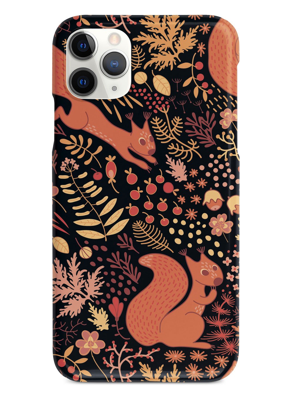 Squirrel Fall Pattern - Black Case