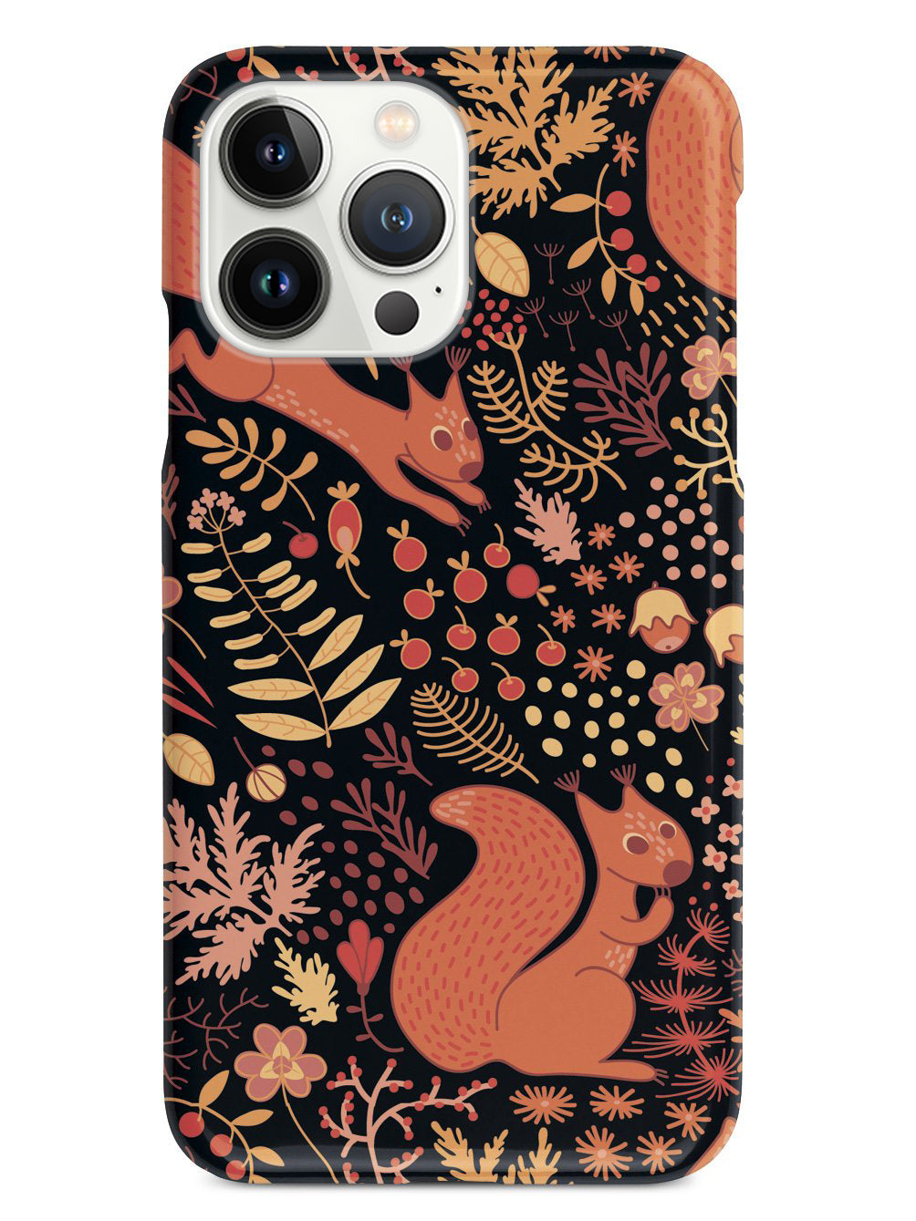 Squirrel Fall Pattern - Black Case