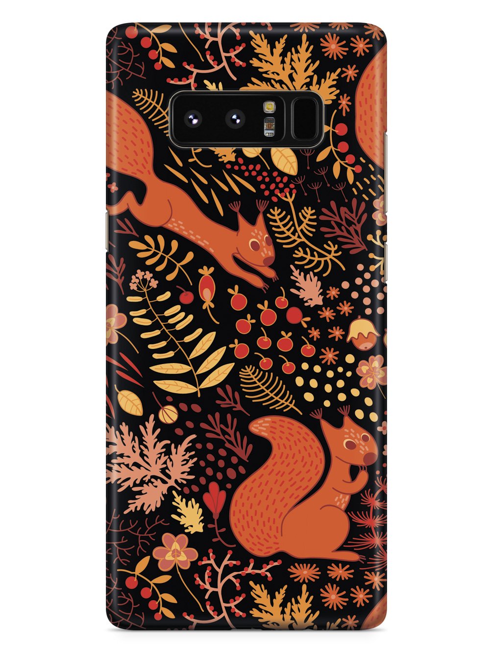 Squirrel Fall Pattern - Black Case