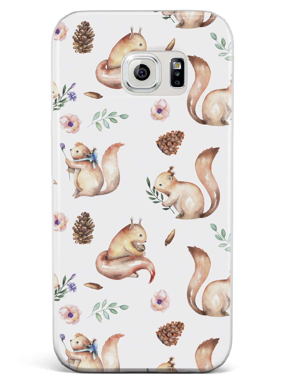 Squirrel Watercolor Pattern - White Case