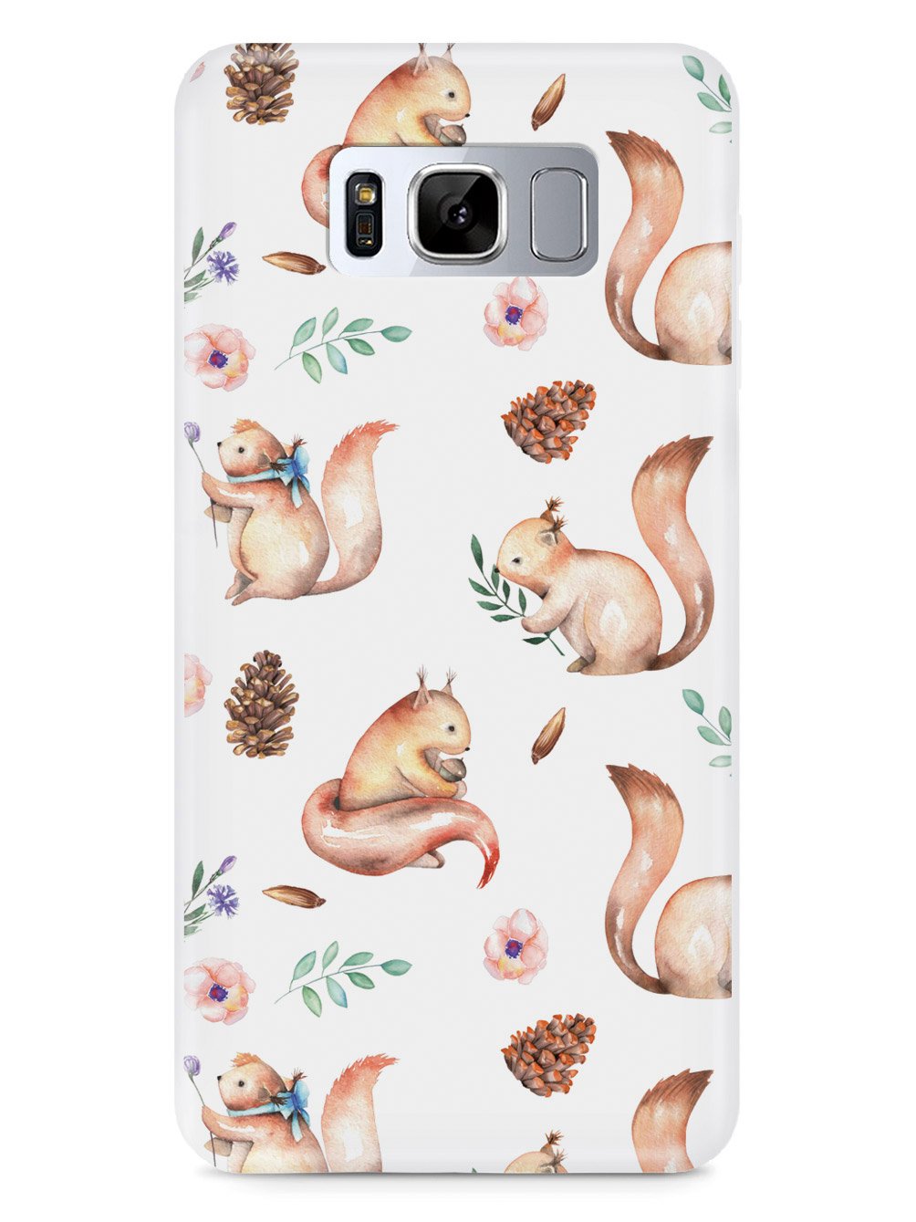 Squirrel Watercolor Pattern - White Case