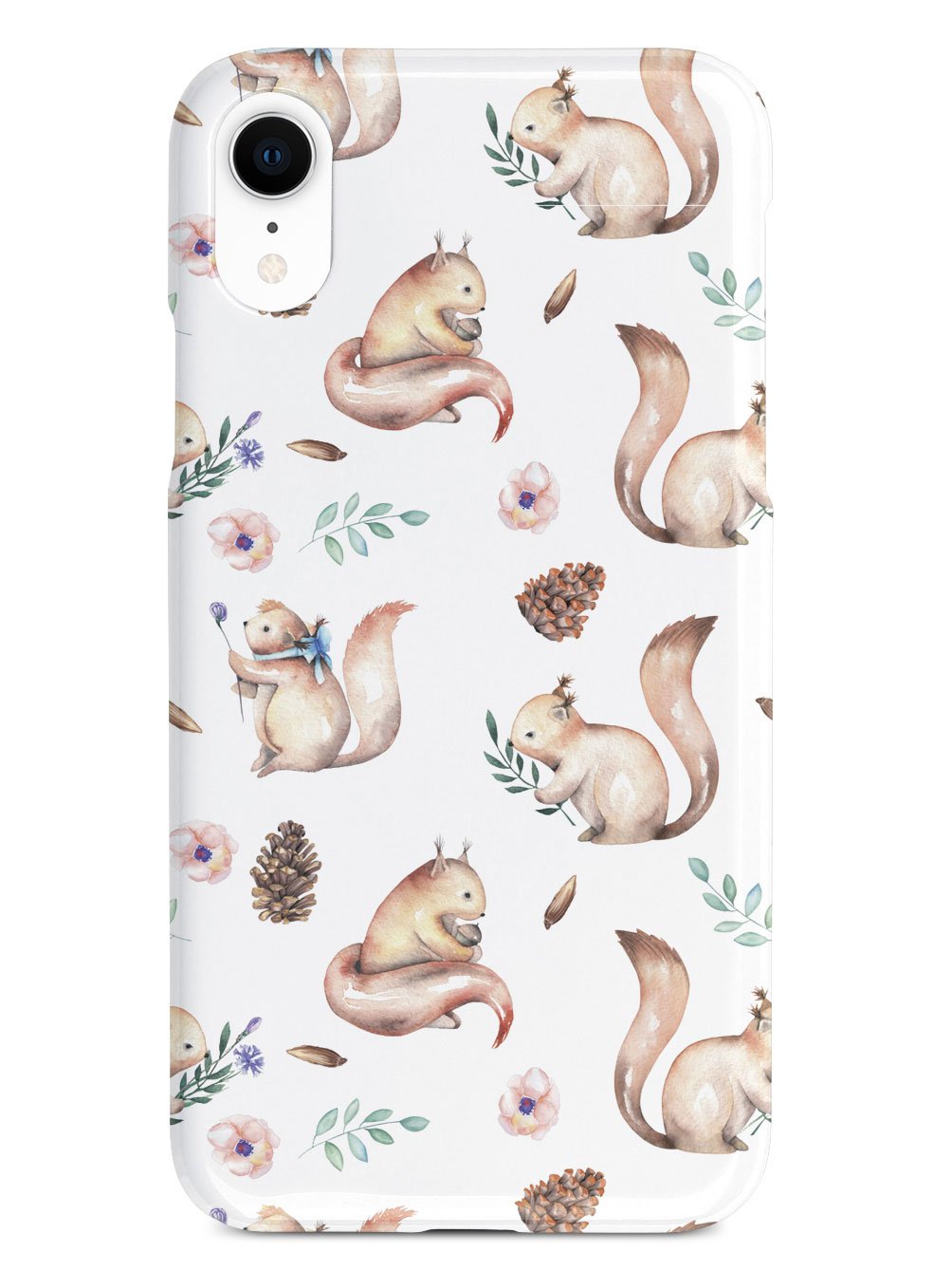 Squirrel Watercolor Pattern - White Case