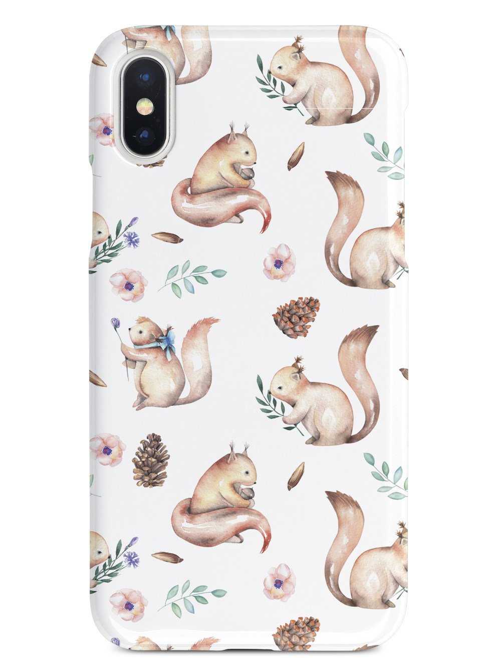 Squirrel Watercolor Pattern - White Case