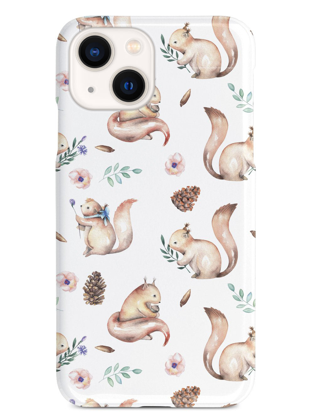 Squirrel Watercolor Pattern - White Case