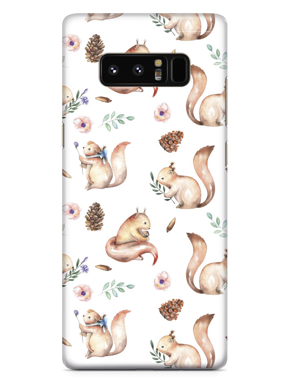 Squirrel Watercolor Pattern - White Case