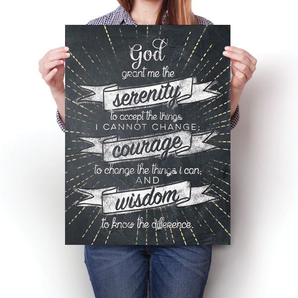 Serenity Prayer - Chalk Background Poster