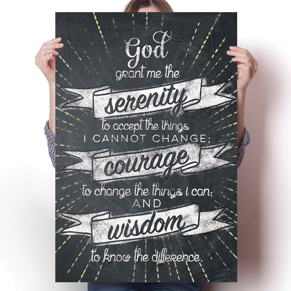Serenity Prayer - Chalk Background Poster