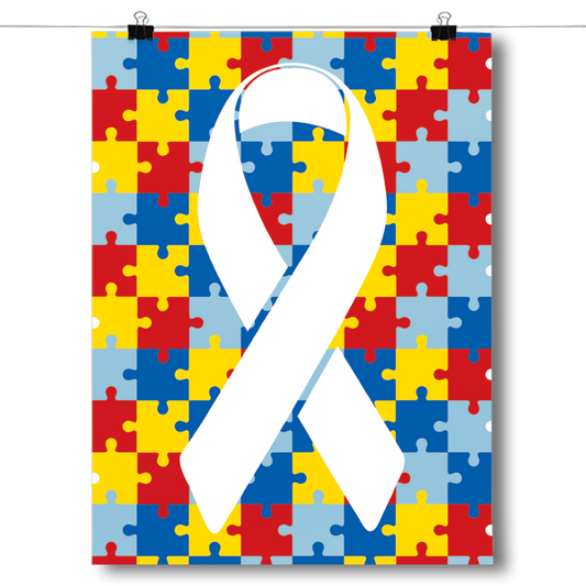 Autism Awareness Puzzle Pieces Poster