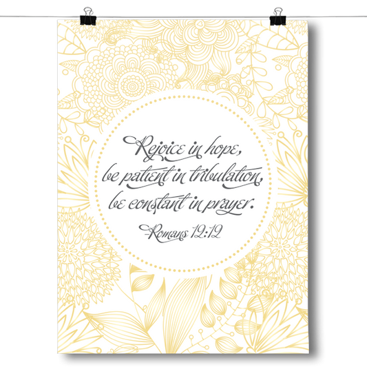 Romans 12:12 Bible Verse Poster