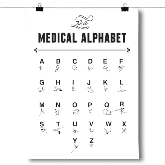 The Medical Alphabet - Doctor's Writing Poster