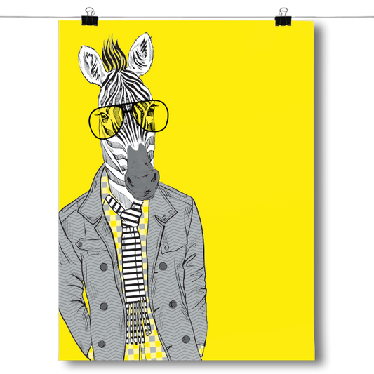 High Fashion Zebra Hip Animal Poster