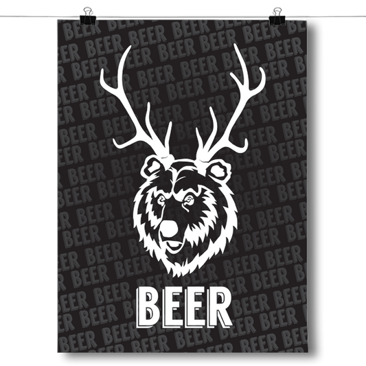 Bear + Deer = Beer Poster
